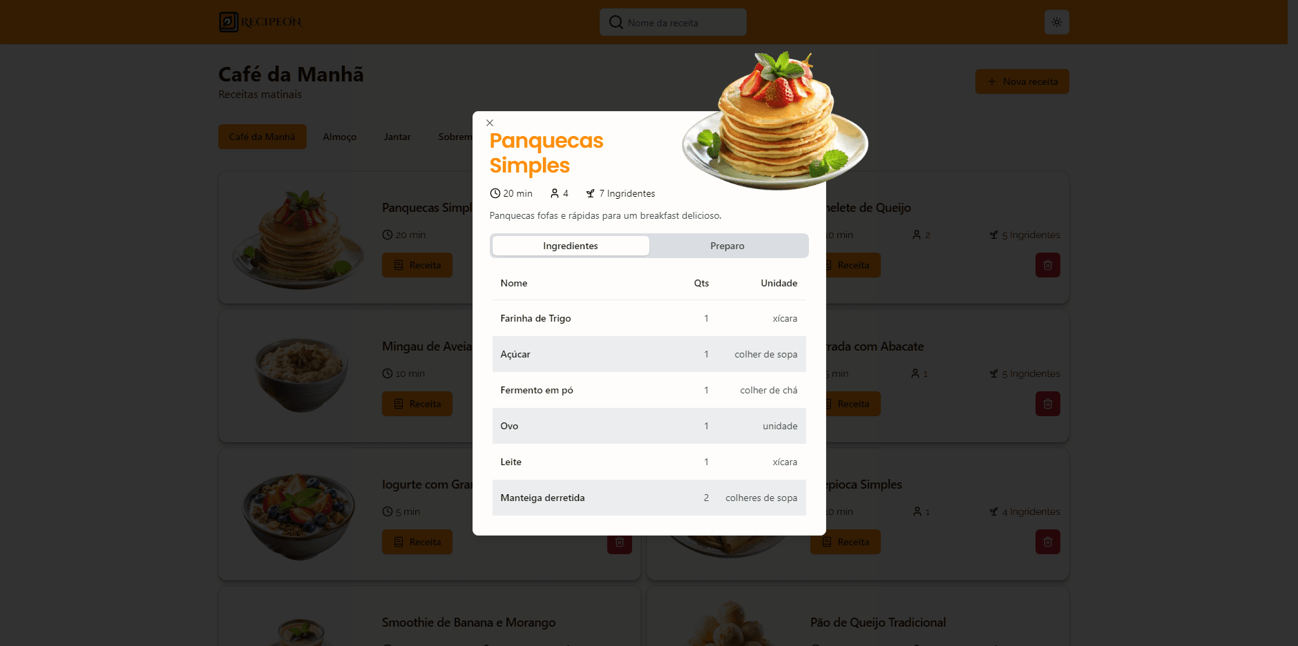 Imagem do projeto Recipeon 